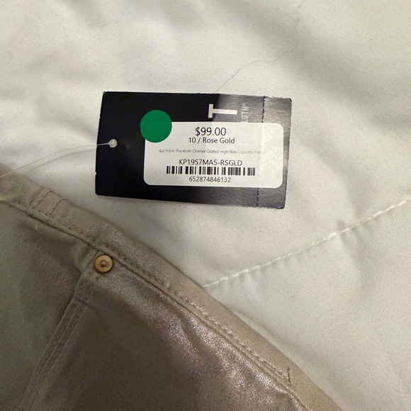 Kut from the Kloth NWT Charlize Rose Gold Fab Ab Cigarette Jeans sz 10 MSRP $99 - Picture 4 of 10